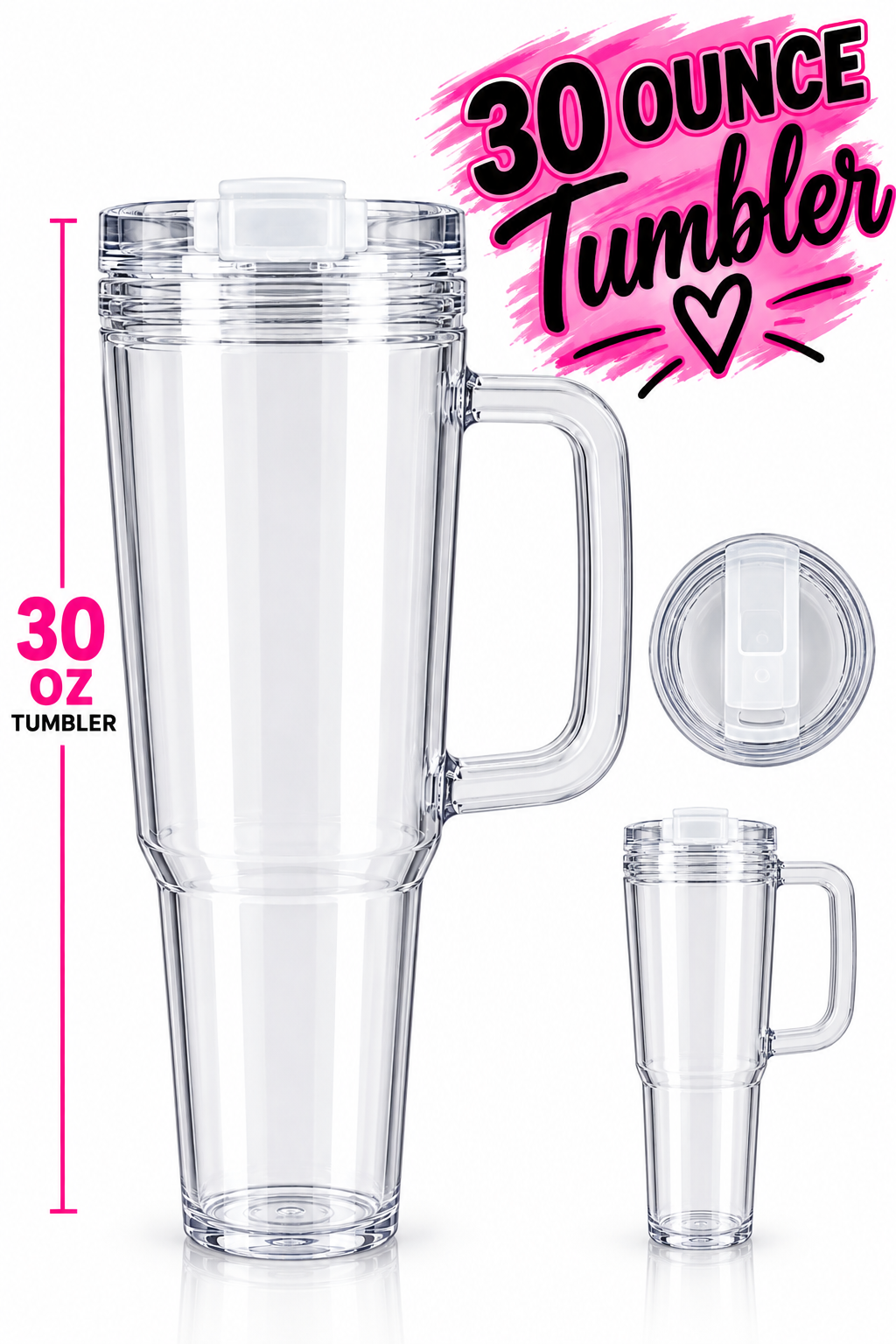 30 OUNCE HANDLE SNOWGLOBE TUMBLER