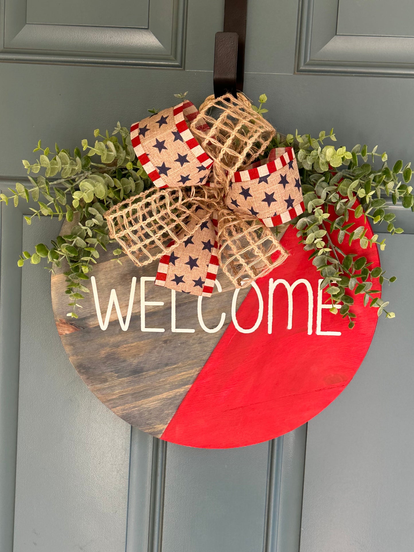 DOOR HANGER – WELCOME WITH STARS/STRIPES